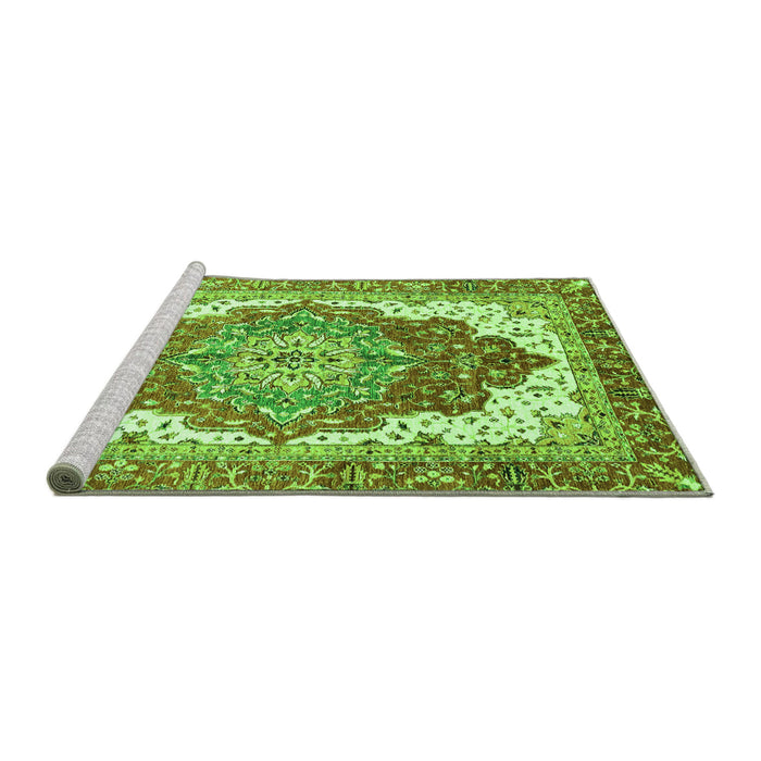 Sideview of Machine Washable Persian Green Traditional Area Rugs, wshabs3263grn