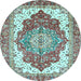 Round Persian Light Blue Traditional Rug, abs3263lblu