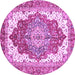 Round Persian Purple Traditional Rug, abs3263pur