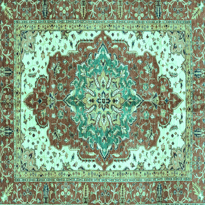 Square Persian Turquoise Traditional Rug, abs3263turq