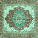 Square Persian Turquoise Traditional Rug, abs3263turq