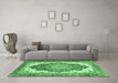 Machine Washable Persian Emerald Green Traditional Area Rugs in a Living Room,, wshabs3263emgrn