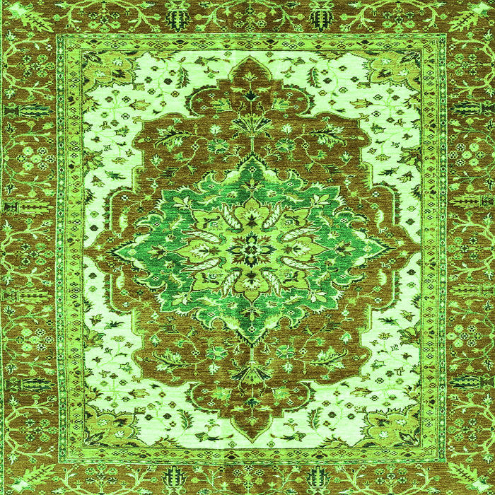 Square Persian Green Traditional Rug, abs3263grn
