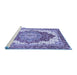 Sideview of Machine Washable Persian Blue Traditional Rug, wshabs3263blu