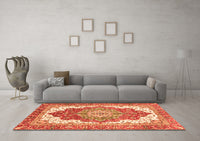 Machine Washable Persian Orange Traditional Rug, wshabs3263org