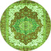 Round Persian Green Traditional Rug, abs3263grn