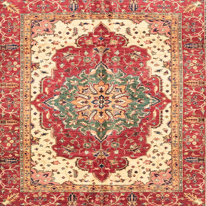 Square Machine Washable Abstract Red Rug, wshabs3263
