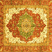 Square Persian Yellow Traditional Rug, abs3263yw