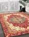 Machine Washable Abstract Red Rug in a Family Room, wshabs3263