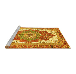 Sideview of Machine Washable Persian Yellow Traditional Rug, wshabs3263yw