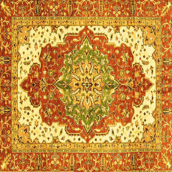 Square Machine Washable Persian Yellow Traditional Rug, wshabs3263yw
