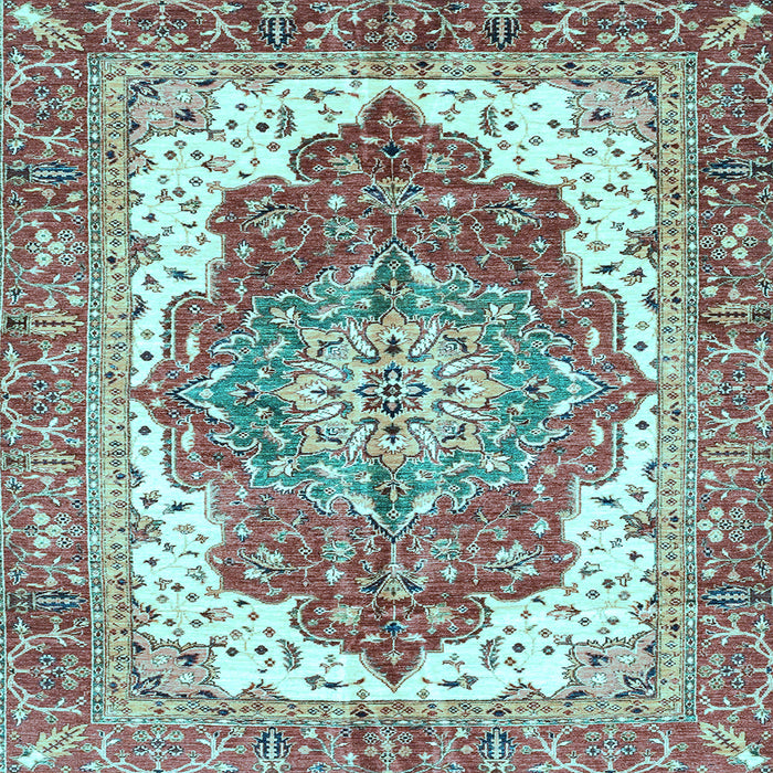 Square Machine Washable Persian Light Blue Traditional Rug, wshabs3263lblu