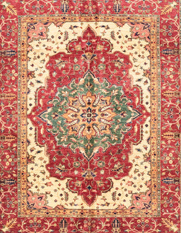 Machine Washable Abstract Red Rug, wshabs3263