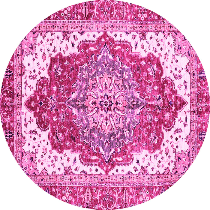 Round Persian Pink Traditional Rug, abs3263pnk