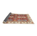 Sideview of Abstract Fire Brick Red Modern Rug, abs3264