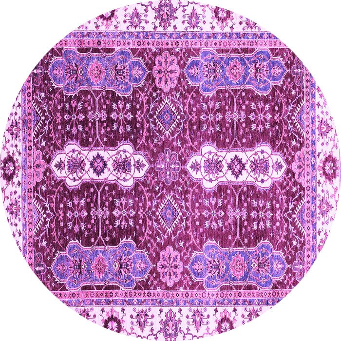 Round Abstract Purple Modern Rug, abs3264pur