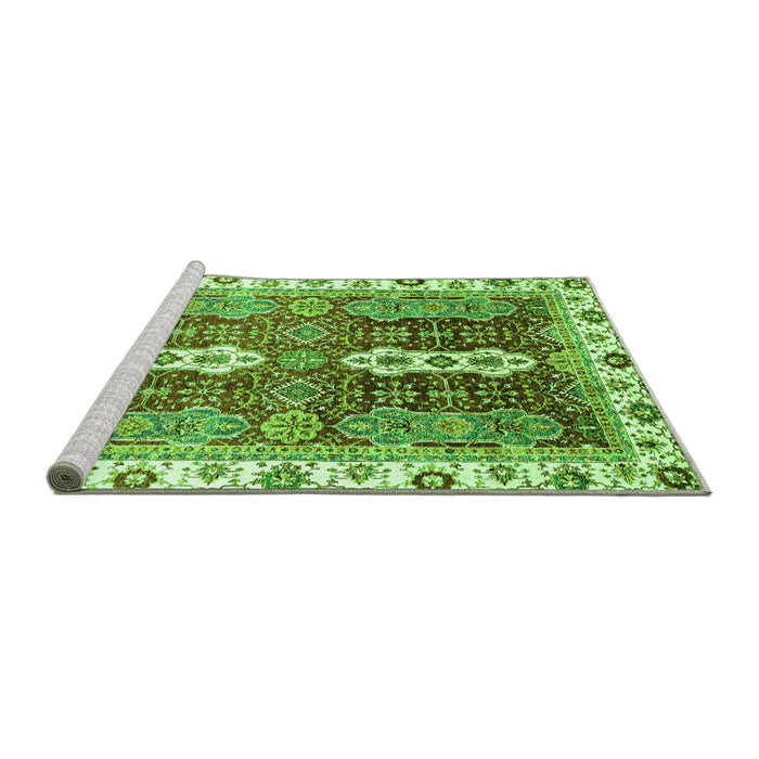 Sideview of Machine Washable Abstract Green Modern Area Rugs, wshabs3264grn