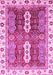 Machine Washable Abstract Pink Modern Rug, wshabs3264pnk