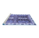 Sideview of Machine Washable Abstract Blue Modern Rug, wshabs3264blu