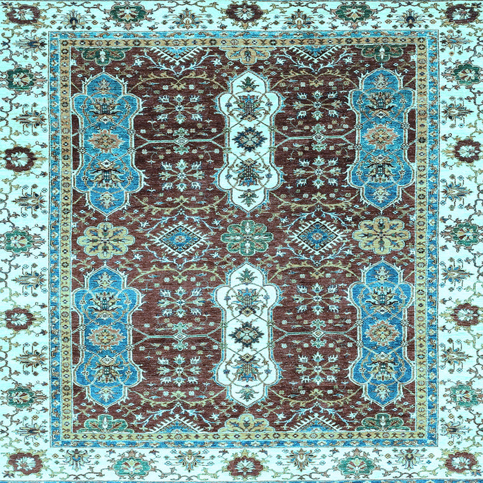 Square Abstract Light Blue Modern Rug, abs3264lblu