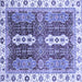 Square Abstract Blue Modern Rug, abs3264blu