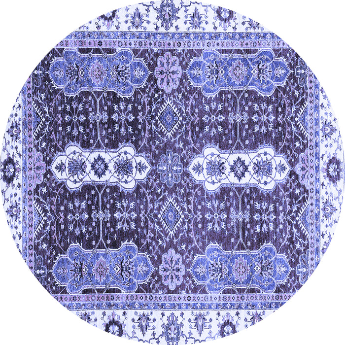 Round Machine Washable Abstract Blue Modern Rug, wshabs3264blu