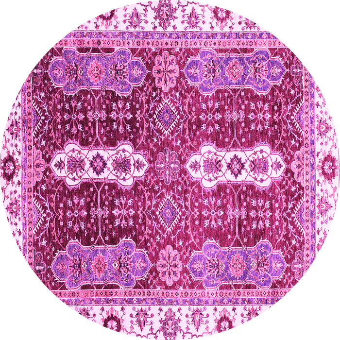 Round Machine Washable Abstract Pink Modern Rug, wshabs3264pnk