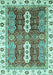 Machine Washable Abstract Turquoise Modern Area Rugs, wshabs3264turq