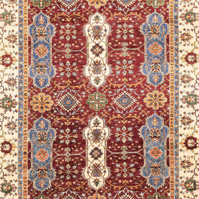 Machine Washable Abstract Fire Brick Red Rug, wshabs3264