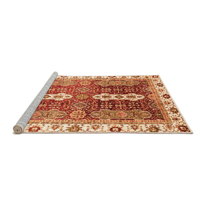 Sideview of Machine Washable Abstract Orange Modern Area Rugs, wshabs3264org