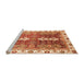 Sideview of Machine Washable Abstract Orange Modern Area Rugs, wshabs3264org