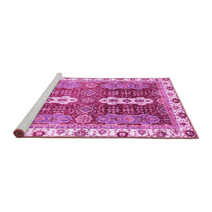 Sideview of Machine Washable Abstract Pink Modern Rug, wshabs3264pnk