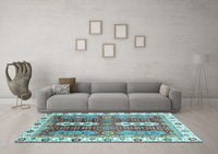 Machine Washable Abstract Light Blue Modern Rug, wshabs3264lblu