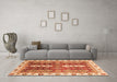 Machine Washable Abstract Orange Modern Area Rugs in a Living Room, wshabs3264org