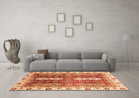 Machine Washable Abstract Orange Modern Rug, wshabs3264org