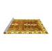 Sideview of Machine Washable Abstract Yellow Modern Rug, wshabs3264yw