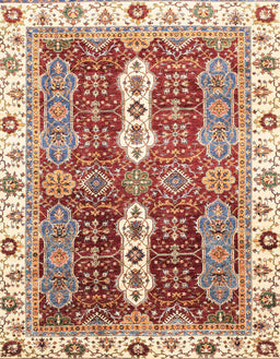 Abstract Fire Brick Red Modern Rug, abs3264