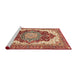 Sideview of Machine Washable Abstract Red Rug, wshabs3265