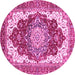 Round Persian Pink Traditional Rug, abs3265pnk