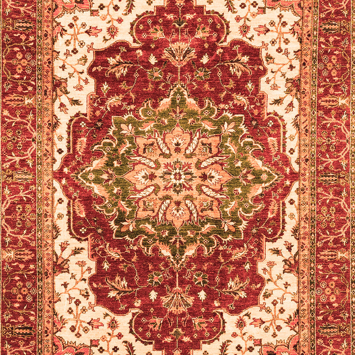 Machine Washable Persian Orange Traditional Area Rugs, wshabs3265org