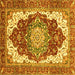 Square Machine Washable Persian Yellow Traditional Rug, wshabs3265yw