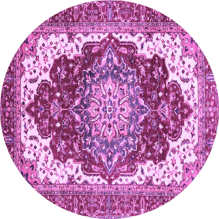 Round Persian Purple Traditional Rug, abs3265pur