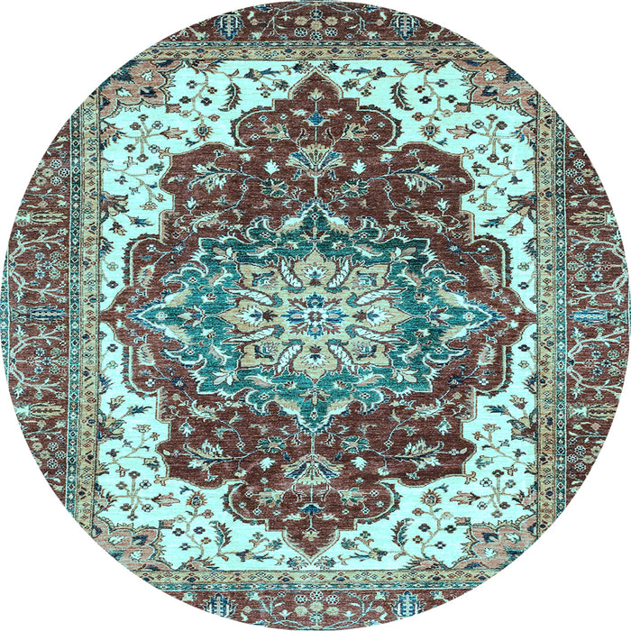 Round Persian Light Blue Traditional Rug, abs3265lblu