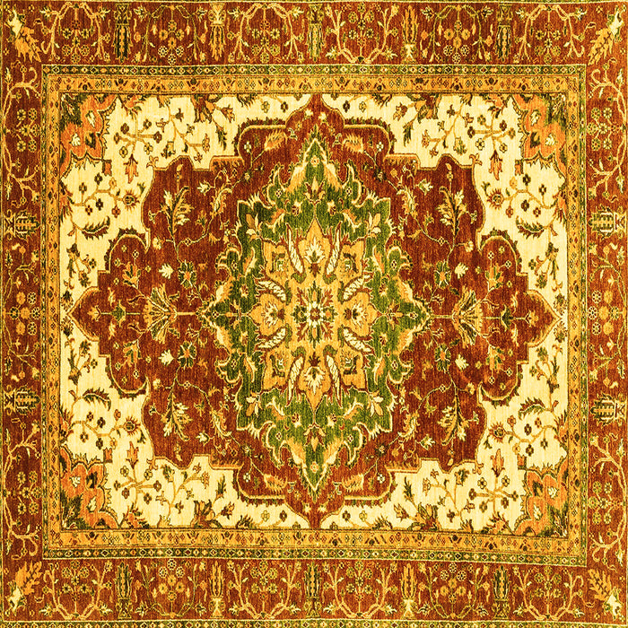 Square Persian Yellow Traditional Rug, abs3265yw