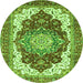 Round Persian Green Traditional Rug, abs3265grn