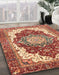 Abstract Red Persian Rug in Family Room, abs3265