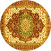 Round Persian Yellow Traditional Rug, abs3265yw