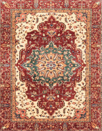 Machine Washable Abstract Red Rug, wshabs3265