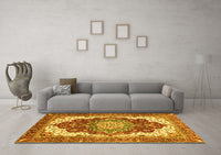 Machine Washable Persian Yellow Traditional Rug, wshabs3265yw