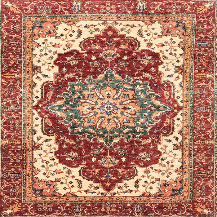 Square Machine Washable Abstract Red Rug, wshabs3265
